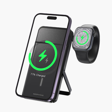 Mag Power Bank, 10000mAh PD 20W & 15W MagSafe Fast Charging | Built-in Stand & 3 Outputs