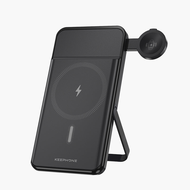 Mag Power Bank, 10000mAh PD 20W & 15W MagSafe Fast Charging | Built-in Stand & 3 Outputs