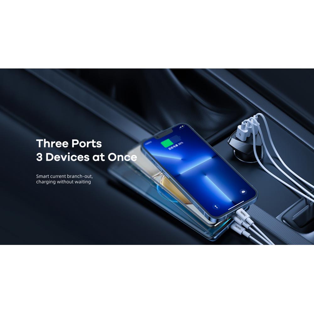 بارگاویکەرەوەی ئۆتۆمبێلی ڕیماکس 2USB + جۆری C