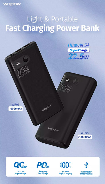 WOPOW WP04 پاوەر بانک 20.000 میلی ئەمپێر