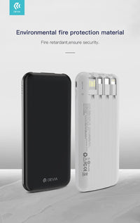 Devia Kintone Series Power Bank Built-in 4 Cables (10000mAh)