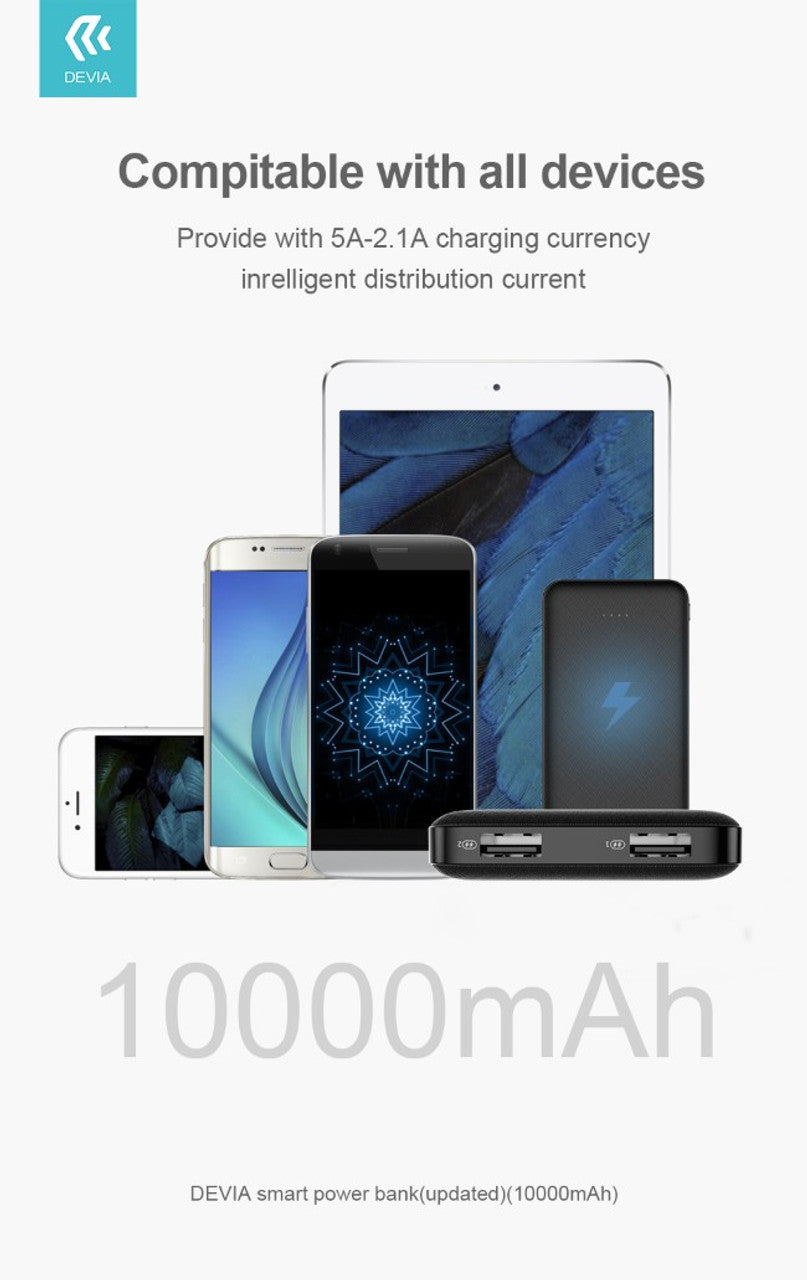 Devia Kintone Series Power Bank Built-in 4 Cables (10000mAh)